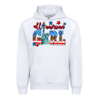White all american girl Urban Hoodie - AdoDesignShop