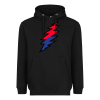 Black Lazy Lightning Bolt Heavyweight Hoodie - InspiraDesign