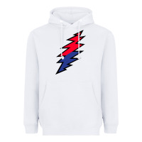 White Lazy Lightning Bolt Heavyweight Hoodie - InspiraDesign
