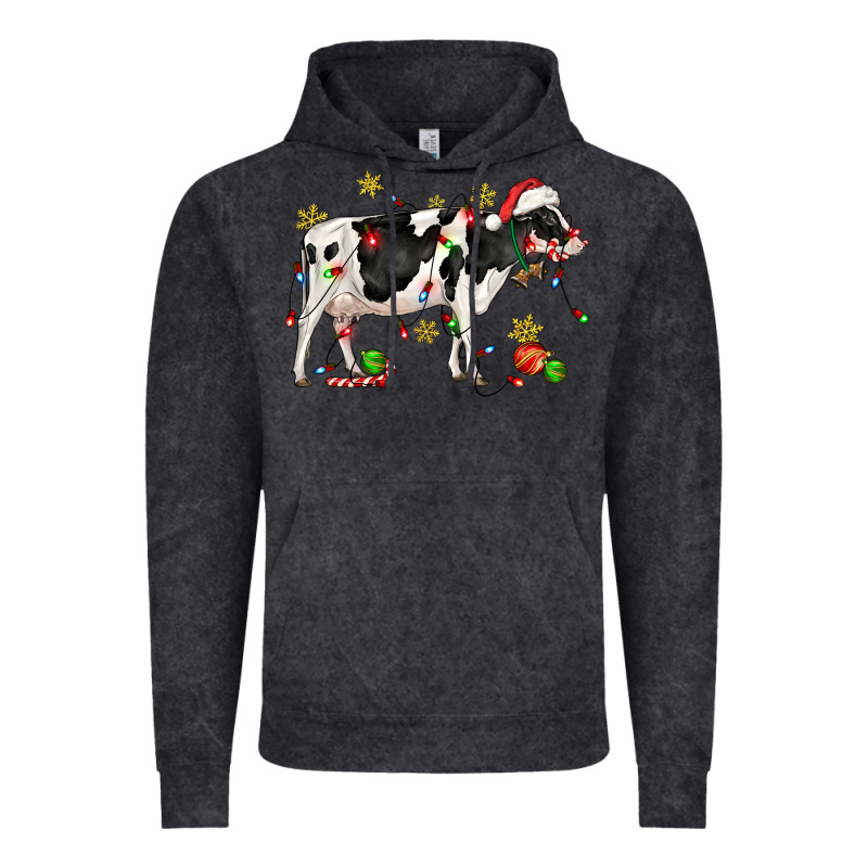 Christmas Holstein Cow Vintage Hoodie by CowGirlArtShop | Teevron