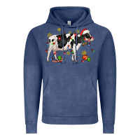 Vintage Denim christmas holstein cow Vintage Hoodie - CowGirlArtShop