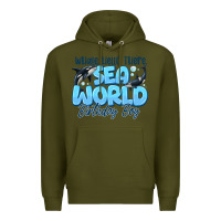 Army Green Whale Hello There Sea World Birthday Boy Premium Hoodie - CowhideDigitalArt