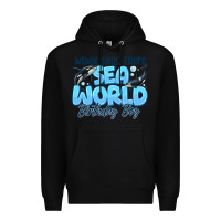 Black Whale Hello There Sea World Birthday Boy Premium Hoodie - CowhideDigitalArt