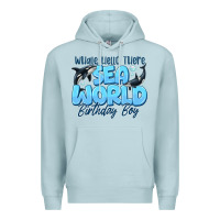 Blue Mist Whale Hello There Sea World Birthday Boy Premium Hoodie - CowhideDigitalArt