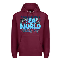Burgundy Whale Hello There Sea World Birthday Boy Premium Hoodie - CowhideDigitalArt