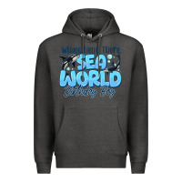 Charcoal Heather Whale Hello There Sea World Birthday Boy Premium Hoodie - CowhideDigitalArt