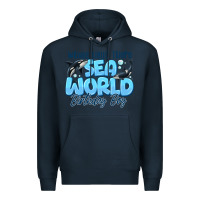 Navy Whale Hello There Sea World Birthday Boy Premium Hoodie - CowhideDigitalArt