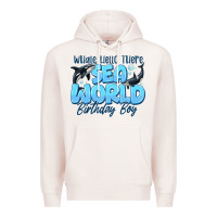 Pale Pink Whale Hello There Sea World Birthday Boy Premium Hoodie - CowhideDigitalArt