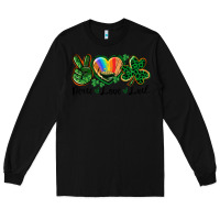 Black Peace love St. Patrick's Day Long Sleeve Tee - CowGirlArtShop