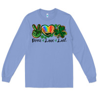 Colony Blue Peace love St. Patrick's Day Long Sleeve Tee - CowGirlArtShop