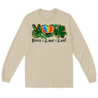 Mushroom Peace love St. Patrick's Day Long Sleeve Tee - CowGirlArtShop