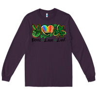 Plum Peace love St. Patrick's Day Long Sleeve Tee - CowGirlArtShop