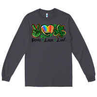 Smoke Peace love St. Patrick's Day Long Sleeve Tee - CowGirlArtShop