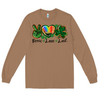 Toasted Coconut Peace love St. Patrick's Day Long Sleeve Tee - CowGirlArtShop