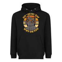 Black funny retro sunset eff you see kay why oh you cat lovers t shirt Heavyweight Hoodie - ArtChic
