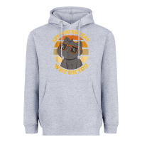 Heather Grey funny retro sunset eff you see kay why oh you cat lovers t shirt Heavyweight Hoodie - ArtChic