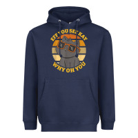 Navy funny retro sunset eff you see kay why oh you cat lovers t shirt Heavyweight Hoodie - ArtChic