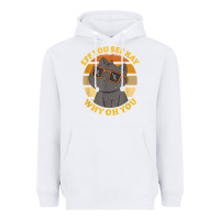 White funny retro sunset eff you see kay why oh you cat lovers t shirt Heavyweight Hoodie - ArtChic