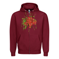 Burgundy Red Orchid Cactus Zipper Hoodie - LillyAllenDesigns