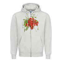 Dove Grey Red Orchid Cactus Zipper Hoodie - LillyAllenDesigns