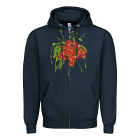 Navy Red Orchid Cactus Zipper Hoodie - LillyAllenDesigns