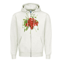 Oatmeal Heather Red Orchid Cactus Zipper Hoodie - LillyAllenDesigns