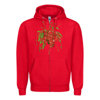 Red Red Orchid Cactus Zipper Hoodie - LillyAllenDesigns