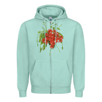 Seafoam Red Orchid Cactus Zipper Hoodie - LillyAllenDesigns