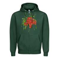 Sports Green Red Orchid Cactus Zipper Hoodie - LillyAllenDesigns