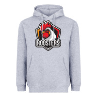 Heather Grey rooster art Heavyweight Hoodie - ArtChic