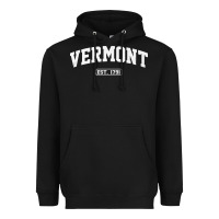 Black vermont vintage state athletic style pullover hoodie Heavyweight Hoodie - ArtChic