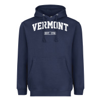 Navy vermont vintage state athletic style pullover hoodie Heavyweight Hoodie - ArtChic