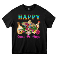 Black Happy Cinco De Mayo Mexican Skull Tequila Bottle Roses Cactus Heavy Core Tee - Artiststas