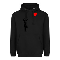 Black banksy girl with balloon Heavyweight Hoodie - ArtChic