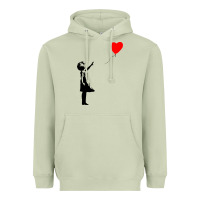 Matcha banksy girl with balloon Heavyweight Hoodie - ArtChic
