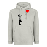 Moon Dust banksy girl with balloon Heavyweight Hoodie - ArtChic
