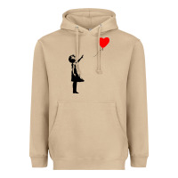 Mushroom banksy girl with balloon Heavyweight Hoodie - ArtChic