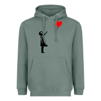 Sage banksy girl with balloon Heavyweight Hoodie - ArtChic