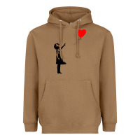 Toasted Coconut banksy girl with balloon Heavyweight Hoodie - ArtChic