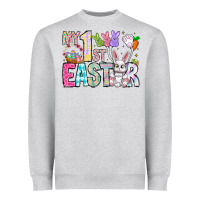 Heather Grey My 1st Easter Heavyweight Sweatshirt - CowhideDigitalArt