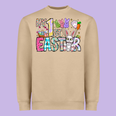 My 1st Easter Heavyweight Sweatshirt Designed By Cowhidedigitalart