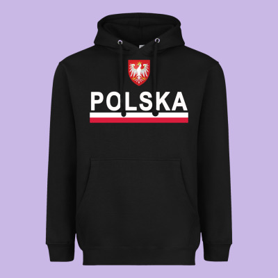 Sporty Polska Flag And Emblem Polish Coat Of Arms Pullover Hoodie Heavyweight Hoodie Designed By Artchic