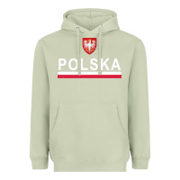 Matcha Sporty Polska Flag And Emblem Polish Coat Of Arms Pullover Hoodie Heavyweight Hoodie - ArtChic