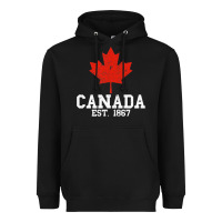 Black vintage canada est.1867 maple leaf canadian flag r Heavyweight Hoodie - ArtChic