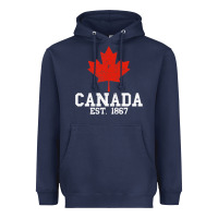 Navy vintage canada est.1867 maple leaf canadian flag r Heavyweight Hoodie - ArtChic