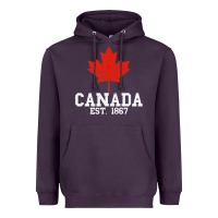 Plum vintage canada est.1867 maple leaf canadian flag r Heavyweight Hoodie - ArtChic