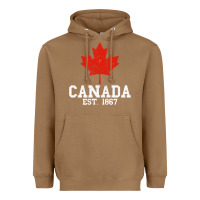Toasted Coconut vintage canada est.1867 maple leaf canadian flag r Heavyweight Hoodie - ArtChic