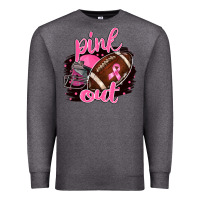 Charcoal Heather Pink Out Football Premium Sweatshirt - BarkalooDesign