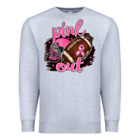 Heather Grey Pink Out Football Premium Sweatshirt - BarkalooDesign