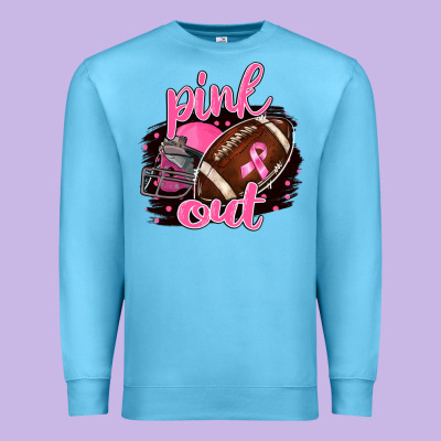 Pink Out Football Premium Sweatshirt Designed By Barkaloodesign